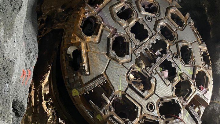 Ende des Tunnelvortriebs im Anneberg-Skanstull-Tunnel, Stockholm