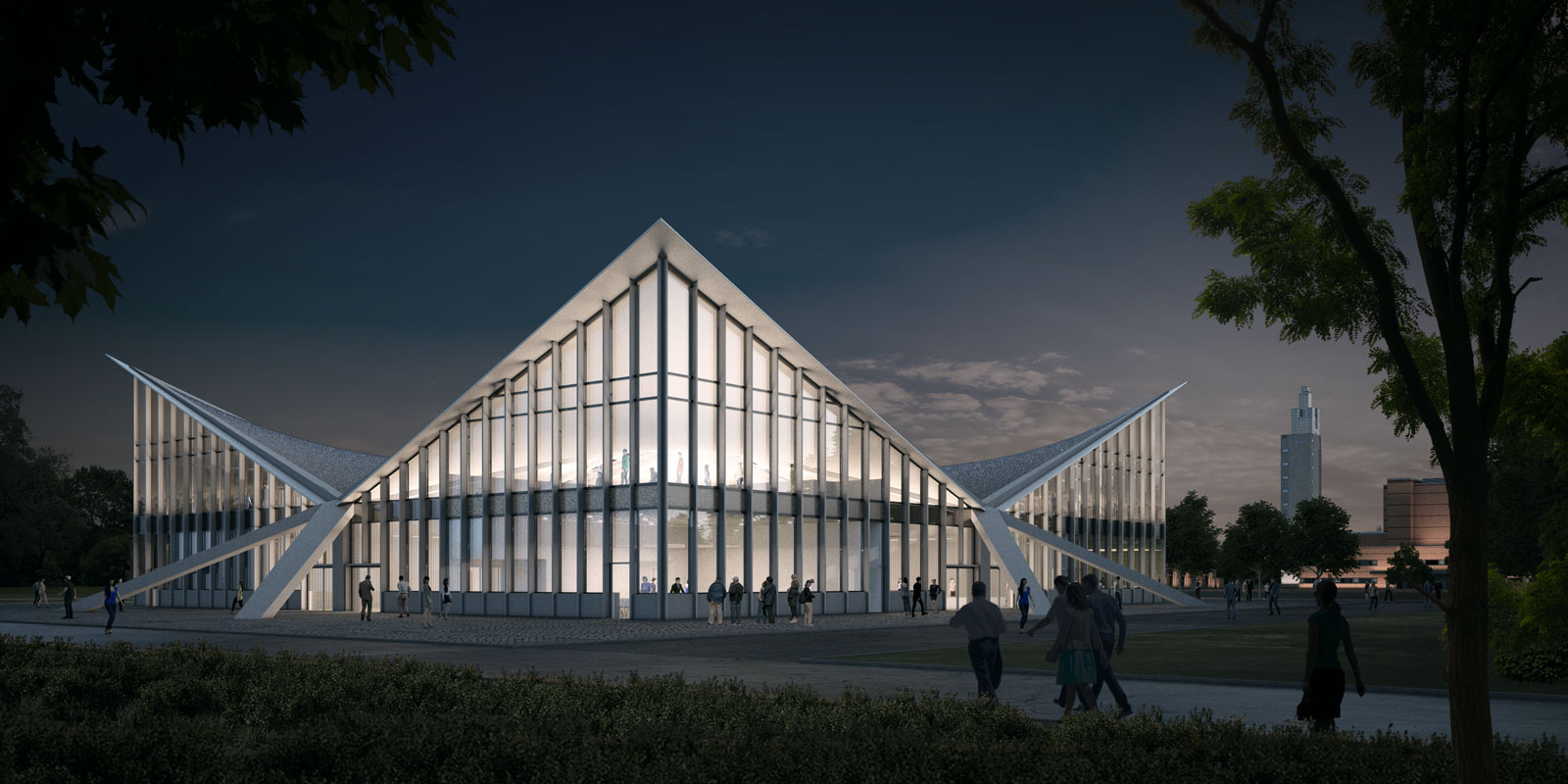 The Hyparschale in Magdeburg, a column-free hall and at the same time one of the best-known structures in the state capital of Saxony-Anhalt, is being refurbished with carbobeton technology